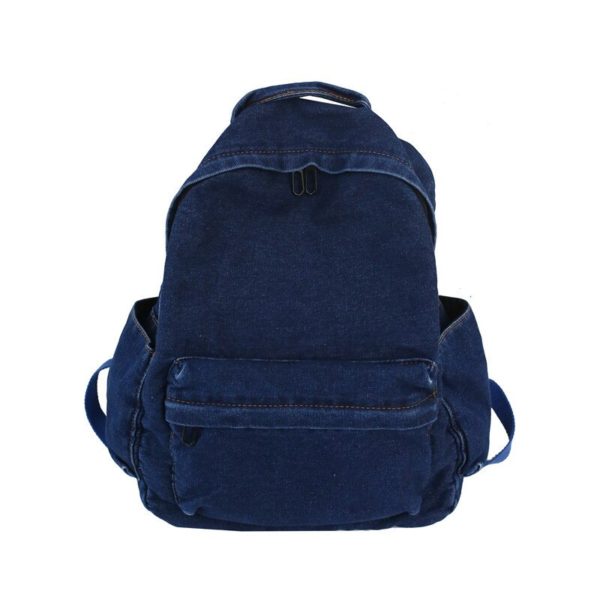 Denim Backpack Cool Student Retro Travel Bagpack Large Capacity Backbag College Student School Jean Bag Mens 2