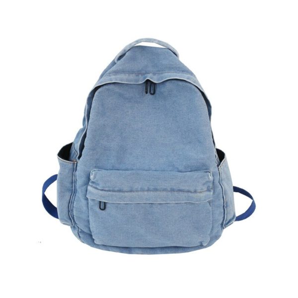Denim Backpack Cool Student Retro Travel Bagpack Large Capacity Backbag College Student School Jean Bag Mens And Womens - Image 4