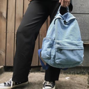 Denim Backpack Cool Student Retro Travel Bagpack