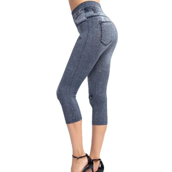 Denim Butterfly Printed Spanx Moto Leggings Womens Running Leggings Sexy Yoga Pants For Women Slim Grey Leggings - Image 3