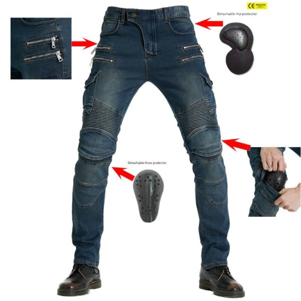 Factory Direct Sales Protective Motorcycle Jeans Men's Straight Loose Biker Cargo Pants Anti-fall Motorbike Cargo Trousers EW-5 - Image 2
