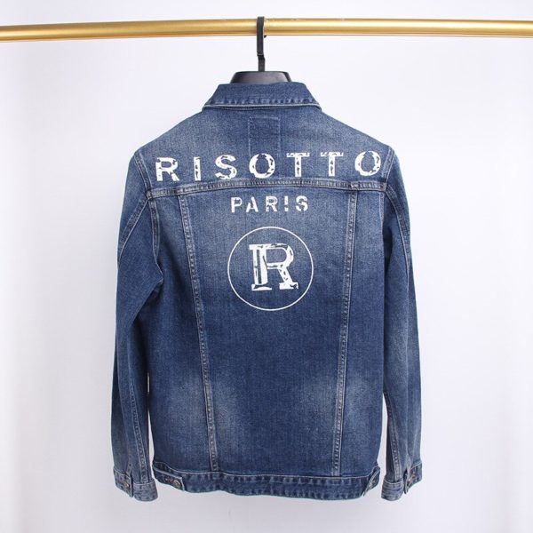 Fall/Winter Print Denim Jacket Slim Fit Denim Jacket Casual Jean Jacket Men European American High-quality Cowboy Jacket Coat - Image 2