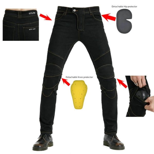 Fashion Bike Jeans Anti-fall Motorcycle Pants For Mens Four Seasons With Cover Off-road Denim Riding Trousers EWJES-2 - Image 6