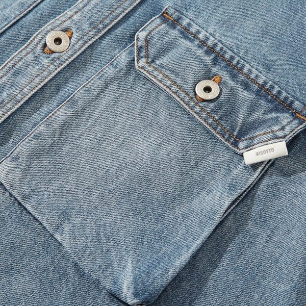 Japanese Retro Denim Jacket Light Blue Trend Cowboy Jacket Heavy Autumn Winter Thickened Jeans Jacket For Men Loose Denim Jacket - Image 2