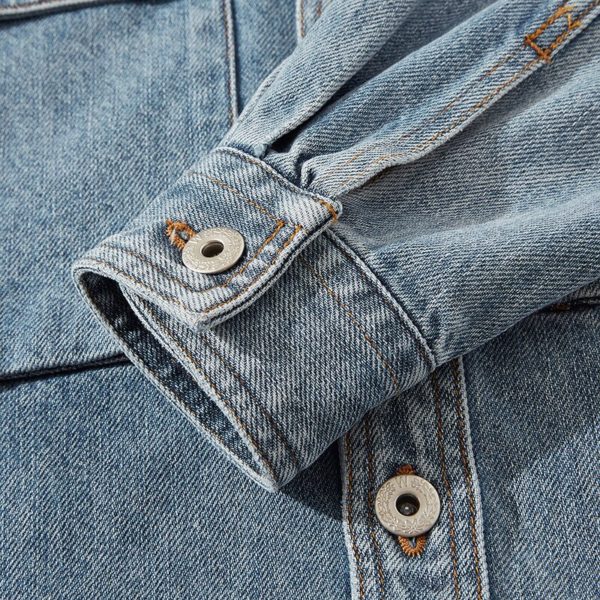 Japanese Retro Denim Jacket Light Blue Trend Cowboy Jacket Heavy Autumn Winter Thickened Jeans Jacket For Men Loose Denim Jacket - Image 4