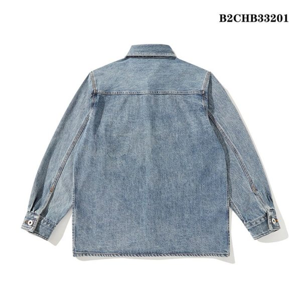 Japanese Retro Denim Jacket Light Blue Trend Cowboy Jacket Heavy Autumn Winter Thickened Jeans Jacket For 4