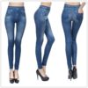 Leggings For Women With Pocket Fashion Fleece Corset Imitation Denim Jean Leggings Sexy Gym Casual Pencil Pants - Image 2