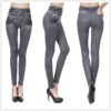 Leggings For Women With Pocket Fashion Fleece Corset Imitation Denim Jean Leggings Sexy Gym Casual Pencil Pants - Image 3