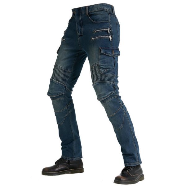 Manufacturers Wholesale Workwear Multi-bag Motorcycle Jeans Bikers Jeans Mens Four Seasons Anti-fall Riding Jeans With CE Armor - Image 3