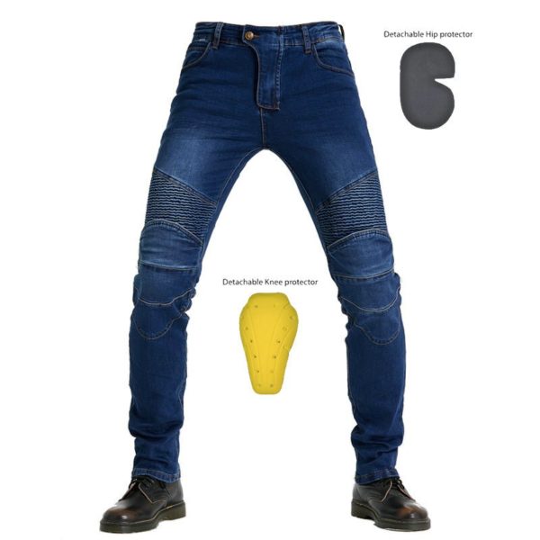 Mens Straight Leg Biker Jeans Drop Proof Pants Off Road Racing Riding Motorcycle Denim Trousers EWJES 1