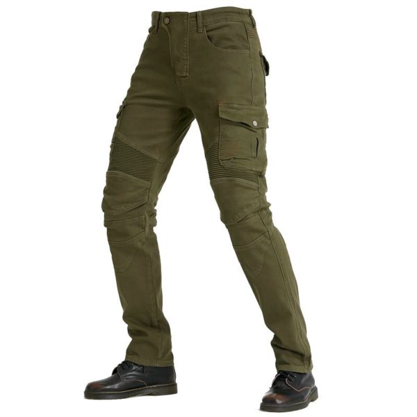 New Camouflage Mens Motorcycle Riding Jeans Blue Black Army Green Racing Pants With Protective Gear Anti 2