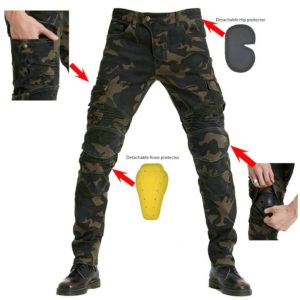Camouflage Mens Motorcycle Riding Jeans