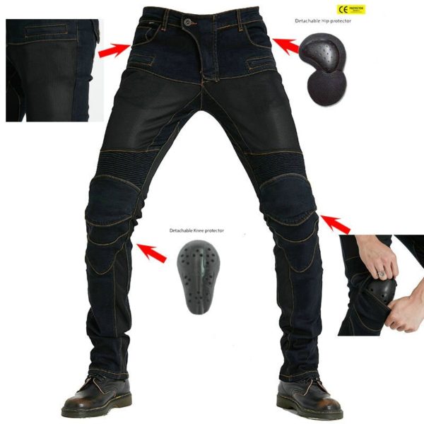 New Winter Spring Mesh Motorcycle Jeans Mens Anti fall Rider Pants Summer Black Biker Trousers Wholesale 1