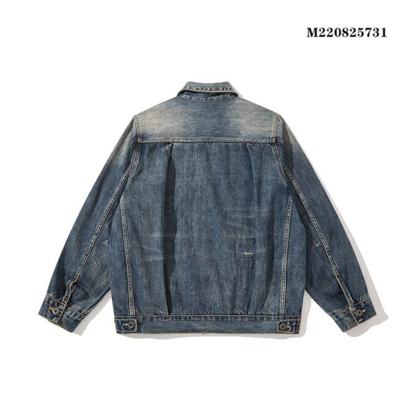 Premium Japanese Vintage Mens Selvedge Denim Jacket Knife Cut Patch Selvedge Jeans Jacket For Men Heavy Loose Cargo Jacket Jeans - Image 2