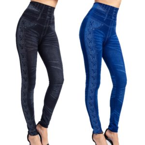 Jean Look Printed Leggings