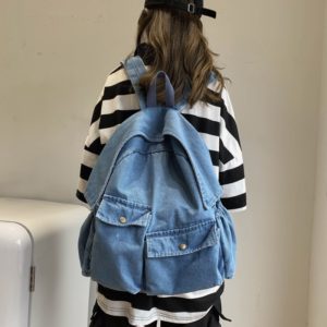 School Denim Backpack