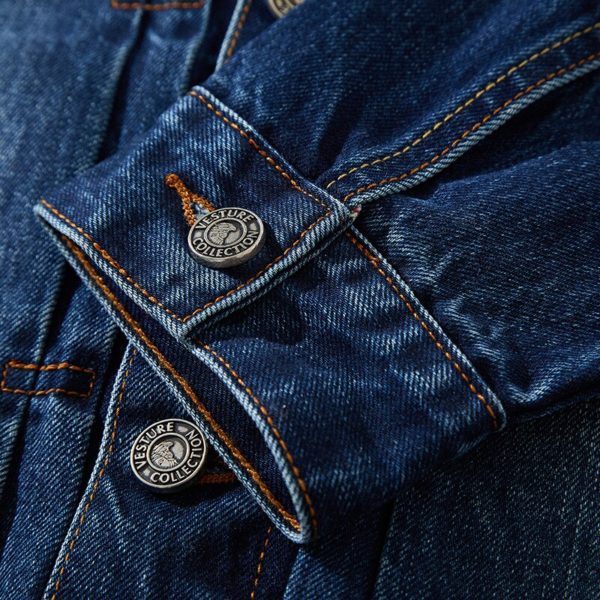 Trendy Raw Selvedge Denim Jacket Men's Fashion Top Embroidery High-quality Jeans Coat EW210114 - Image 3