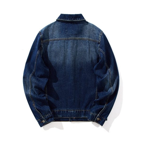 Trendy Raw Selvedge Denim Jacket Men's Fashion Top Embroidery High-quality Jeans Coat EW210114 - Image 5