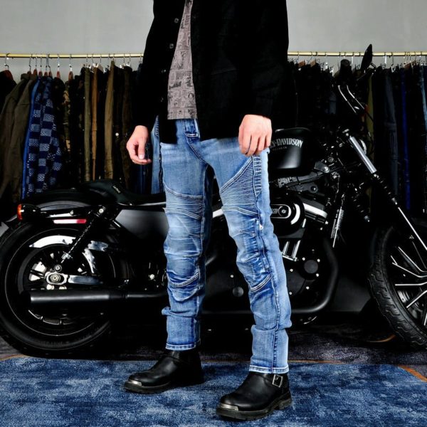 Upgrade Biker Denim Kevlar Pants Motorcycle Jeans Men's Retro Anti Fall Motorcycle Cargo Trousers Stretch Riding Jeans Tear Resistance - Image 3