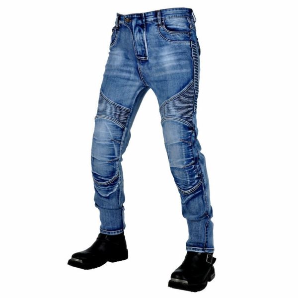 Upgrade Biker Denim Kevlar Pants Motorcycle Jeans Men's Retro Anti Fall Motorcycle Cargo Trousers Stretch Riding Jeans Tear Resistance - Image 4