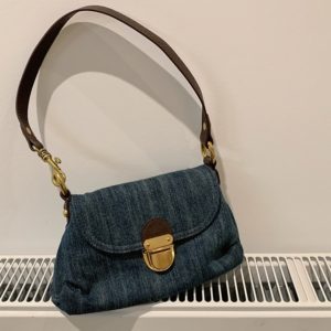 Vintage Denim Bag Lock Catch Women Jean Purse Luxury Denim Shoulder Bag Niche Ladies Medieval Ruffle Fashion Denim Tote