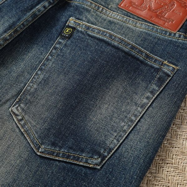 Vintage Mens Selvedge Jeans Fashion Man Japanese Selvedge Denim Jeans Personality Selvedge Straight Jeans Trousers For 1