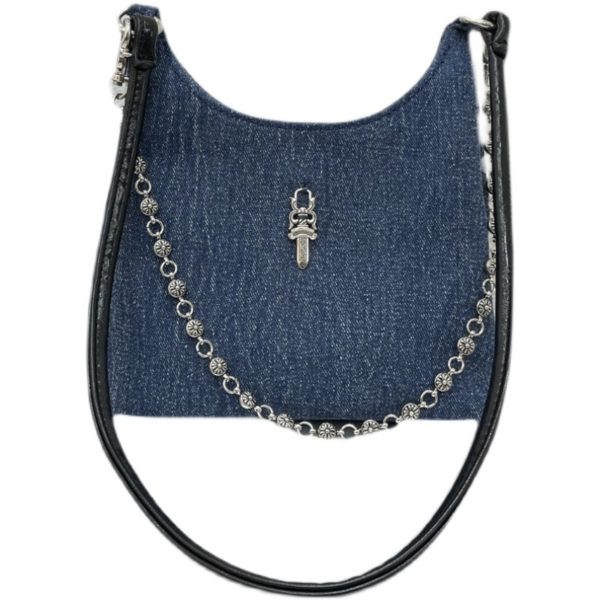 Vintage Mini Underarm Denim Bag