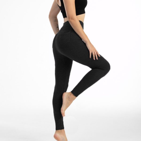 Warm Leggings With Pockets Elastic Slim Bottoming Pants Women's Fashion Spanx Leggings Pockets All-in-one Yoga Pants For Women - Image 5