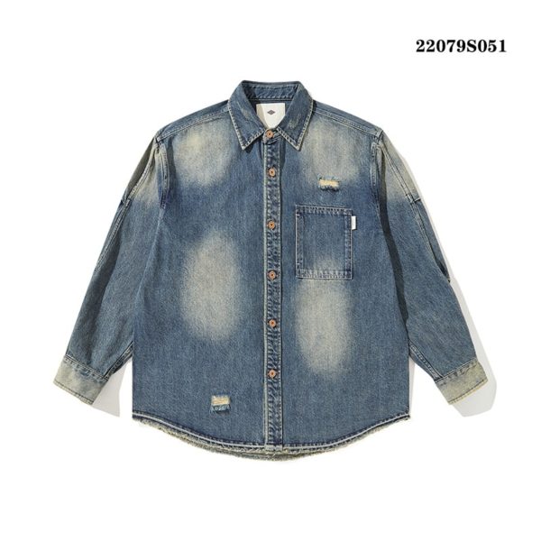 Washed Japanese Denim Shirts For Men