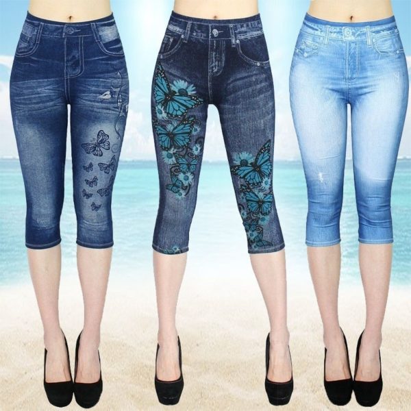 Denim Print Short Leggings