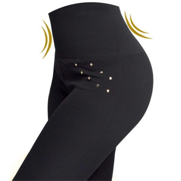 Women Seamless Leggings Sexy High Waist Legging Hip Lift Winter Leggings Pants With Diamond Zipper Black Leggings - Image 4