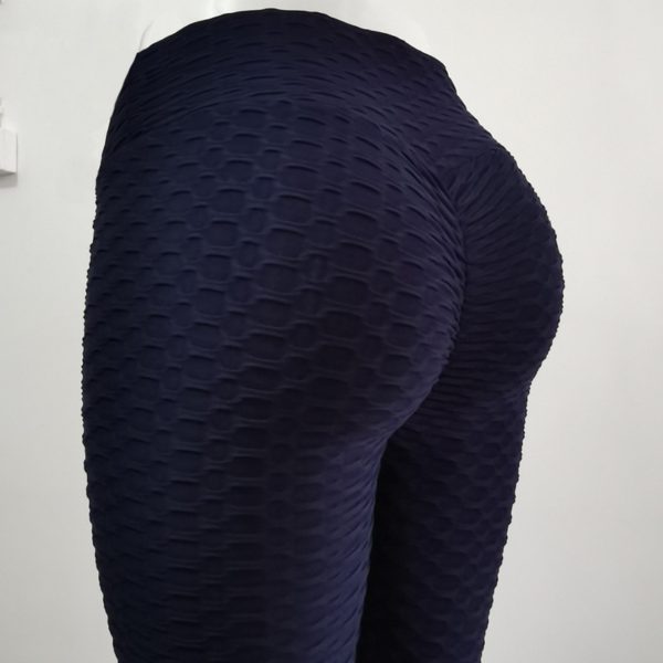 Women Yoga Pants Bubble Leggings Sweat Wick Stretch Leggings Slim Fit Lift Lady Gym Trousers - Image 3