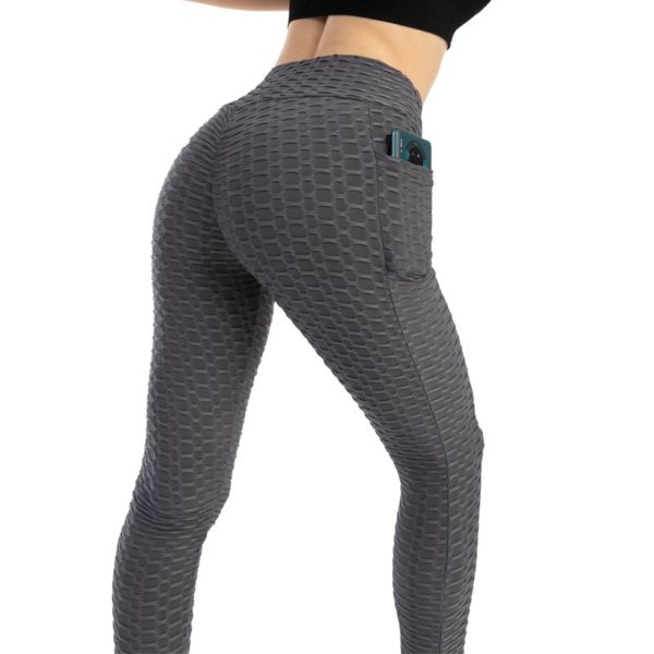 Women Yoga Pants With Pocket Sports Leggings Exercise Stretchy Fitness Gym Leggings High Waist Seamless Push Up Gym Trousers - Image 2
