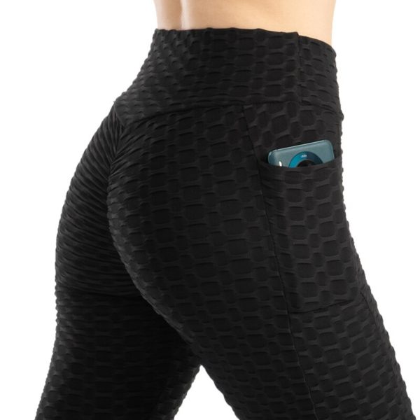 Women Yoga Pants With Pocket Sports Leggings Exercise Stretchy Fitness Gym Leggings High Waist Seamless Push Up Gym Trousers - Image 3