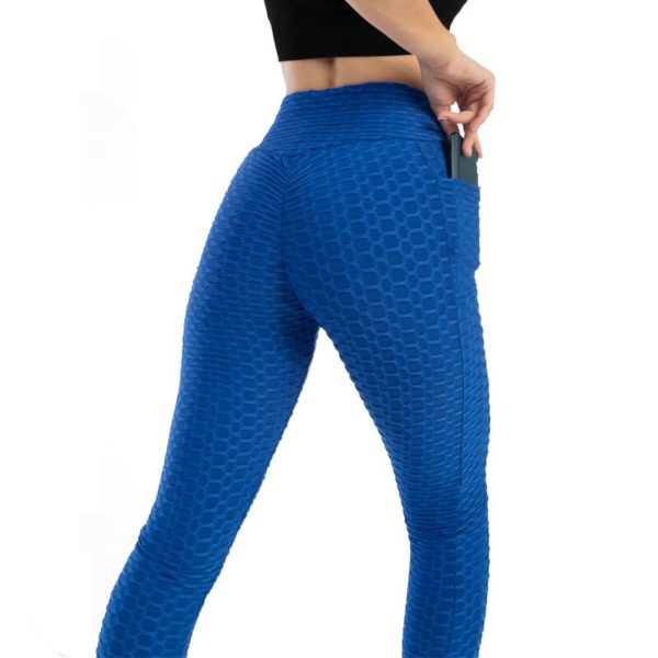 Women Yoga Pants With Pocket Sports Leggings Exercise Stretchy Fitness Gym Leggings High Waist Seamless Push Up Gym Trousers - Image 4