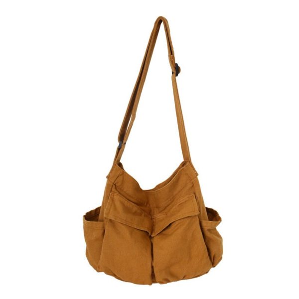 Women's School Messenger Bags Shoulder Bag Teenage Large Capacity Bag Ladies Designer Handbag Armygreen Denim Crossbody Bag - Image 4