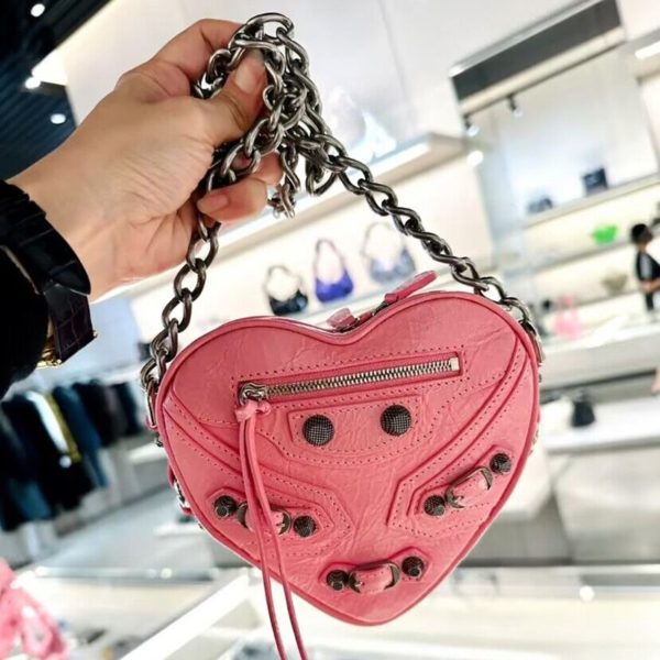 2023 New Fashion Denim Bag Mini Love Crossbody Bag Rivet Chain Locomotive Bags Women Genuine Leather 4