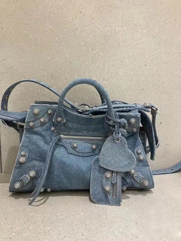 Casual Diamond Rivet Denim Crossbody Bag Laptop Autunm And Winter Fashion Jean Tote Bag EW70880 - Image 2