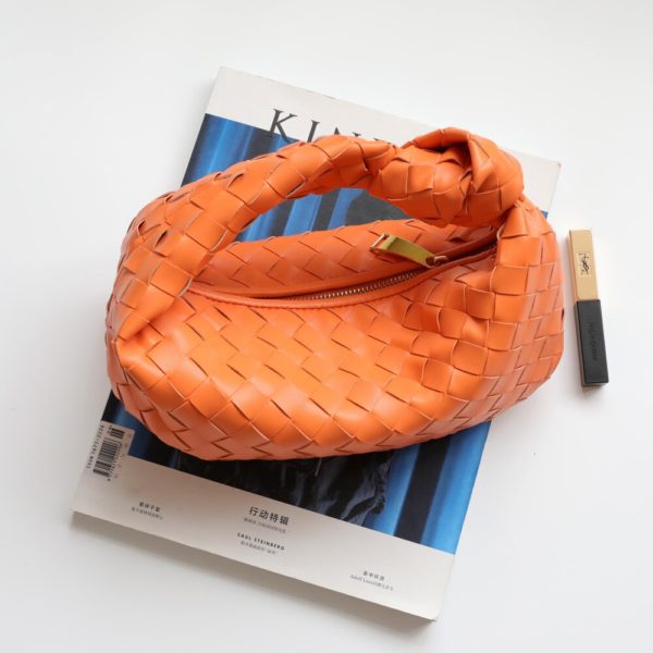 Luxury Genuine Leather Women Handbag Braided Knotted Underarm Bag Furs Tote Bag EW32400 3