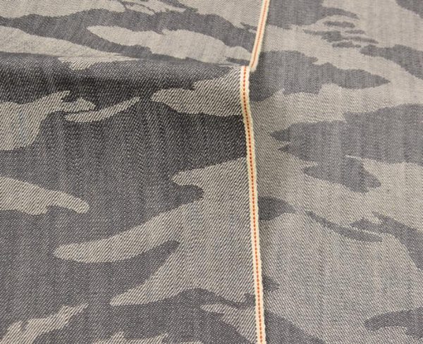 10 Oz Grey Selvedge Denim Camouflage Jean Jacket Fabric