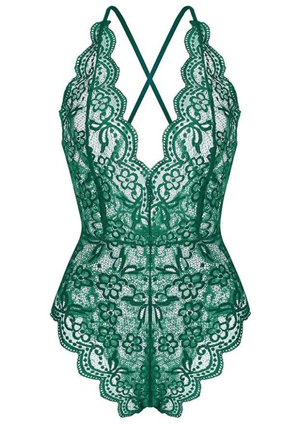 3XL Inner Wear Lace Women Lingerie Store Snap Crotch Teddy Bodysuit Contrast Sexy One Piece Babydoll Blue Step One Underwear - Image 4