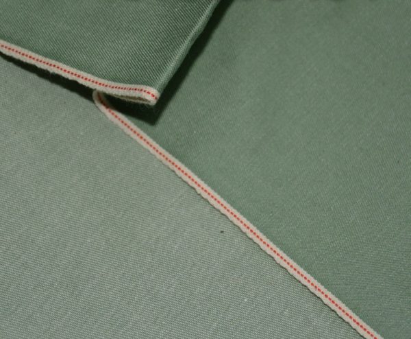 8.05 Oz Summer And Spring Green Selvedge Denim Dress Shirts Skirt Workwear Fabric Stretch Denim Material Suppliers W184911