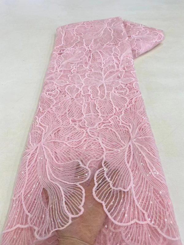 Luxury Emboridery Lace Material 5 Yards Lot 2023 High Quality French Nigerian Sequins Fabric Wedding Party Dress Curtain Cloth