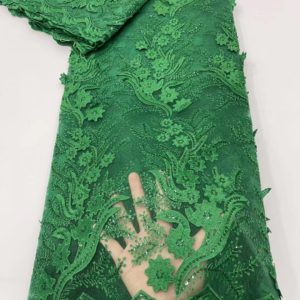 Milk Fiber Flowers Embroidered Cloth Multi Color Wedding Lace With Beads And Sequins For Dresses