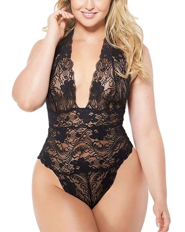 Plus Size Lingerie For Large Women Sexy Underwear Female Lace Sexie Bodystocking Jumpsuit Babydoll Pajamas See Through Nightgown - Image 2