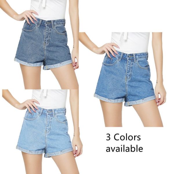 Women s Jeans Shorts Multicolor Ripped Denim Shorts Plus Size High Waisted Shorts Free Shipping Wholesale 1