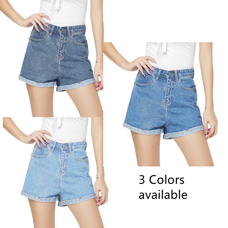 Women's Jeans Shorts Multicolor Ripped Denim Shorts Plus Size High Waisted Shorts Free Shipping Wholesale And Drop shipping - Image 2