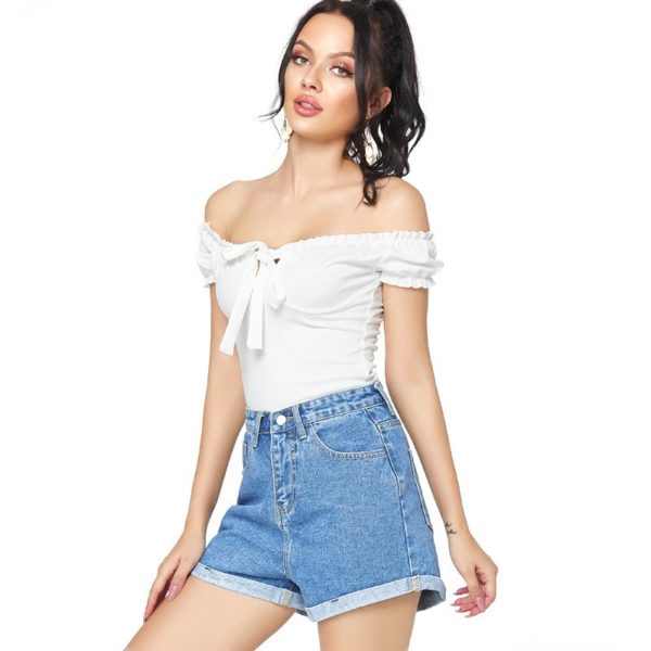 Women s Jeans Shorts Multicolor Ripped Denim Shorts Plus Size High Waisted Shorts Free Shipping Wholesale 2