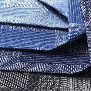 10oz Jacquard Jeans Fabric Wholesale Cotton Tridimensional Figured Cloth Washed Blue Denim Shirting Textile Free Shipping