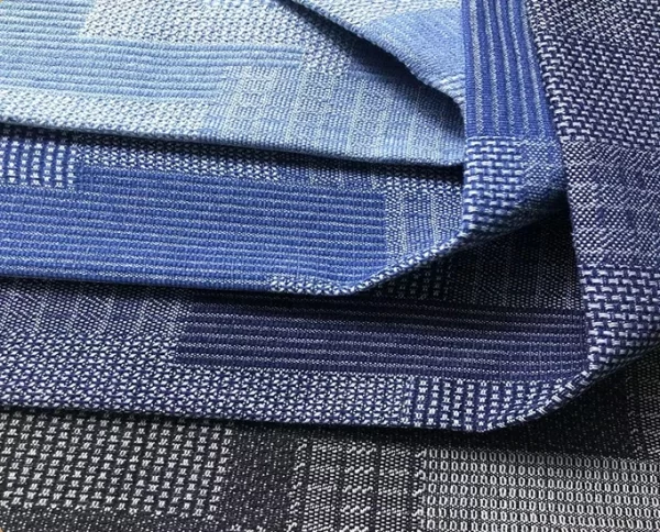 10oz Jacquard Jeans Fabric Wholesale Cotton Tridimensional Figured Cloth Washed Blue Denim Shirting Textile Free Shipping